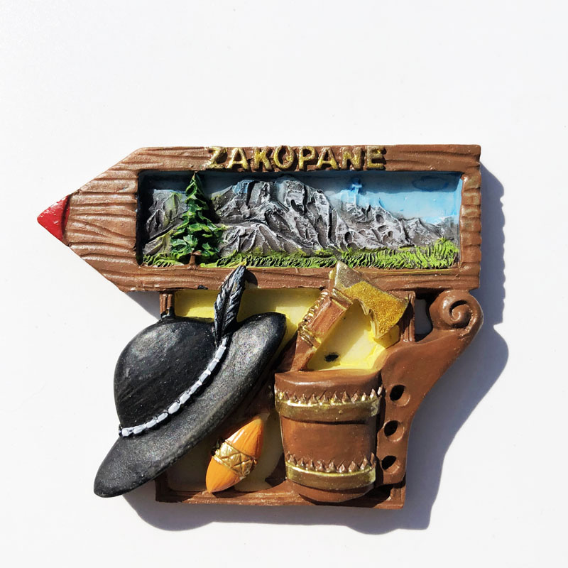 Imanes de nevera con sabor de Polonia, artesanías de recuerdos turísticos, imán de nevera, artículos de decoración artesanales