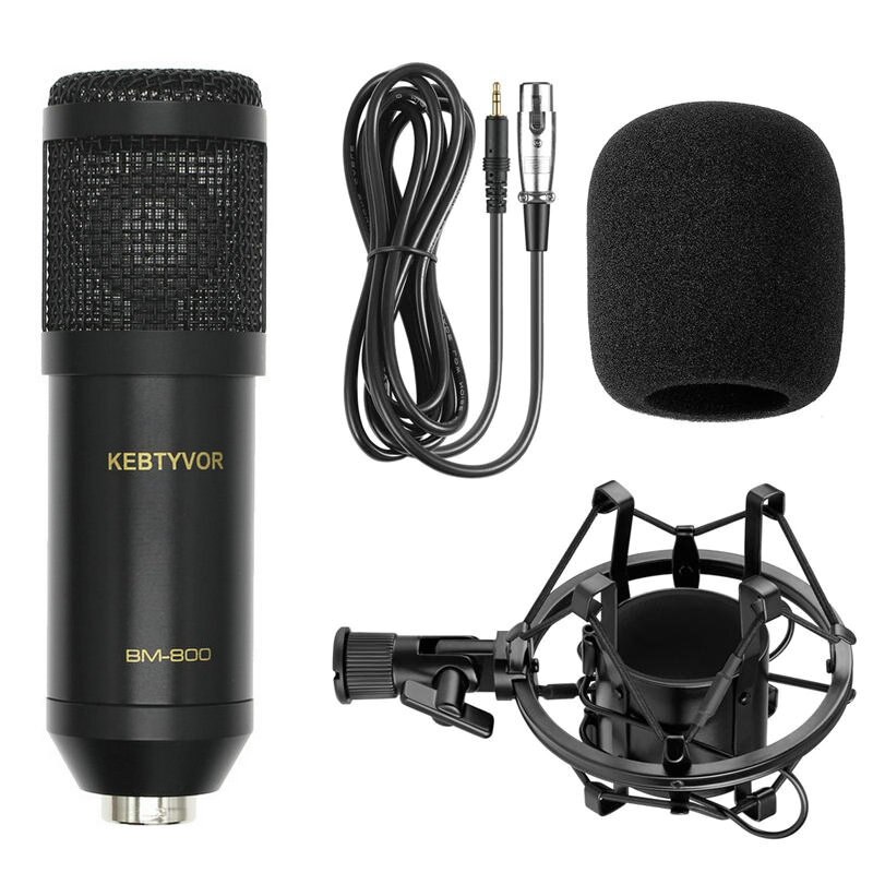 bm 800 microphone for computer 3.5mm wired studio condenser mic with tripod stand for Recording pc laptop bm800: Model 2