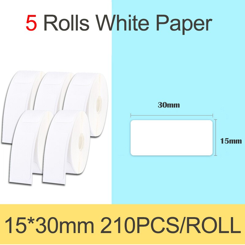 Niimbot Thermische Transparant Papier Waterdicht Olie Proof White Label Papier Voor D11 Draagbare Thermische Label Printer: 5 White Label L