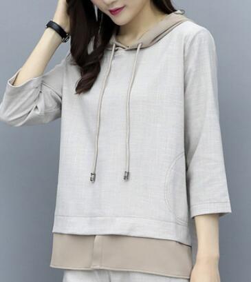 2 piece set spring casual sports suit female Korean version of the loose large size temperament pants of tide: coat / M