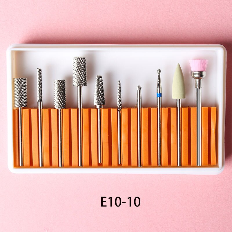 10Pcs/box Cone Tip Ceramic Electric Cuticle Clean Rotary Manicure Sander Tool Grind Head Mill Cutter Pedicure Nail art Drill Bit: 10