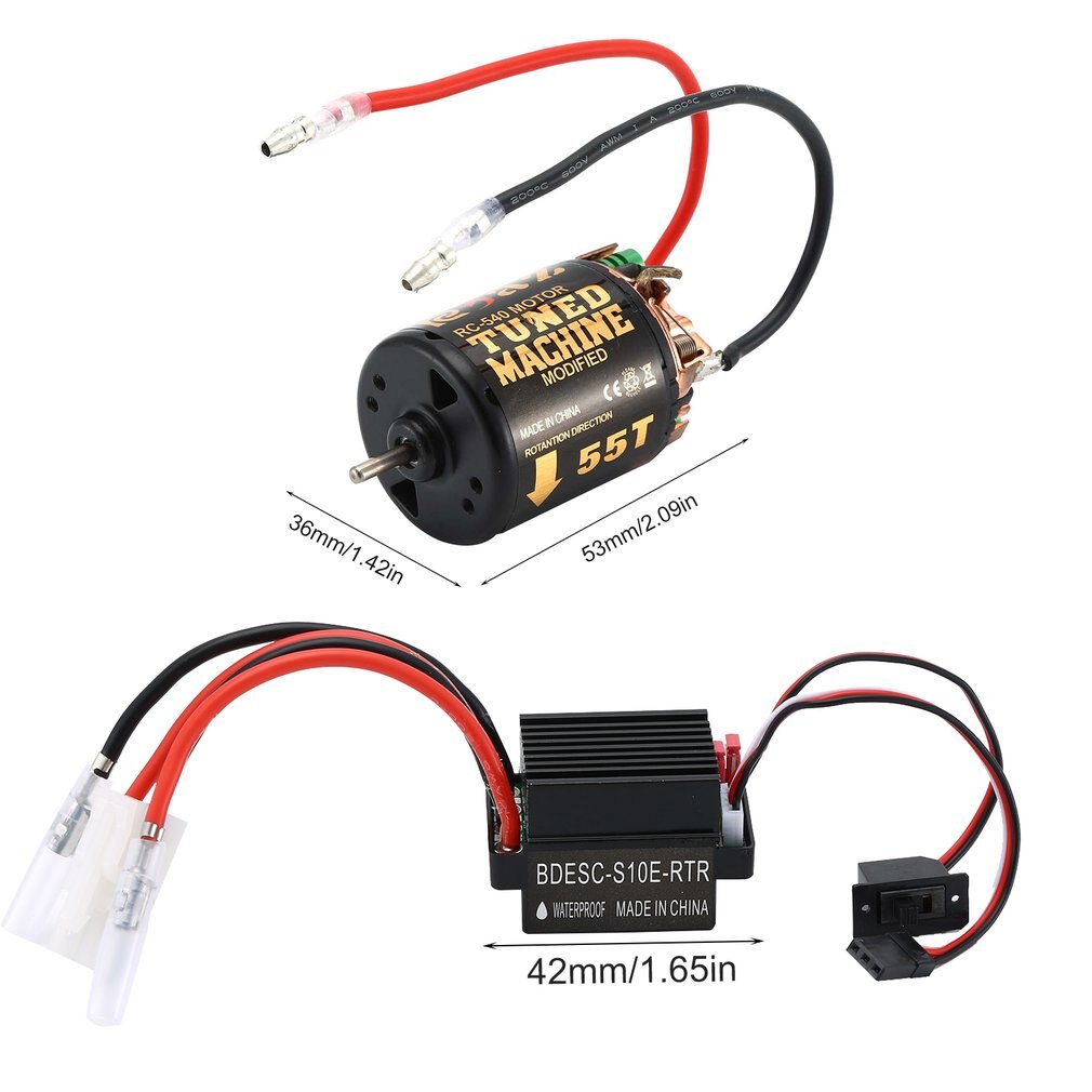 RC 540 35T 45T 55T Brushed Motor With 320 Speed Controller Waterproof ESC for RC Car Rock Crawler Axial SCX10 Model