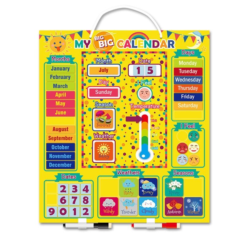 Weather Calendar Magnetic Board Development Learning Enlightenment Children Toys: Default Title