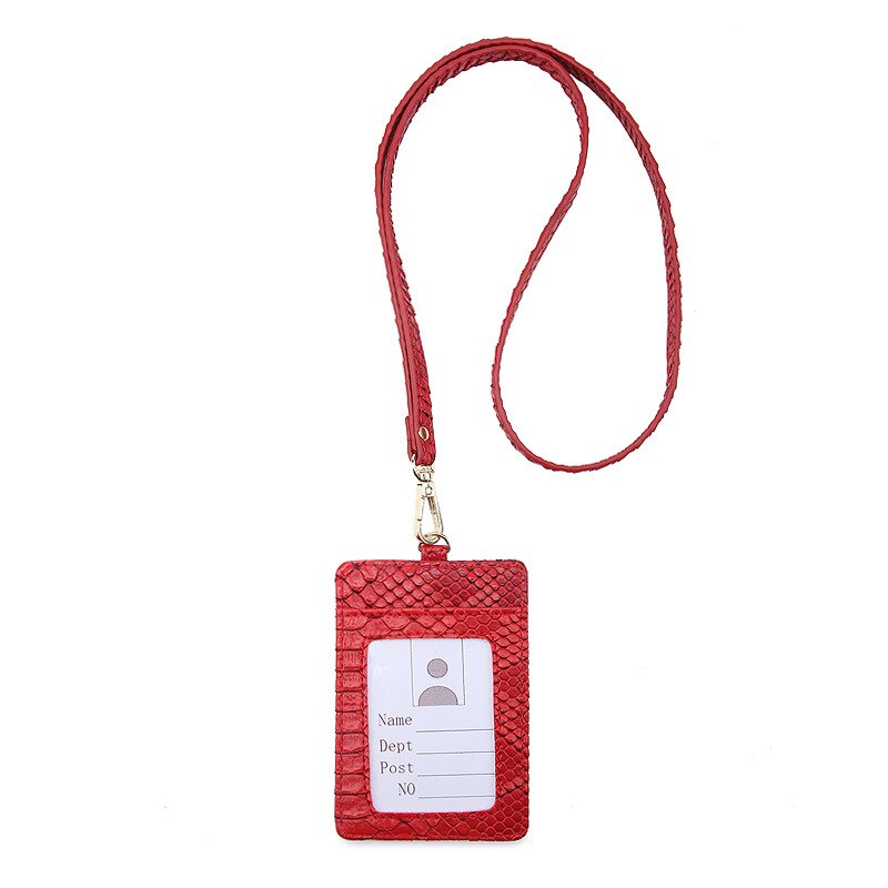 Mode Multifunctionele Id Card Case Vrouwen Purse Pu Leer Snake Patroon Credit Kaarthouder Werk Kaarthouder Bus kaarthouder: red