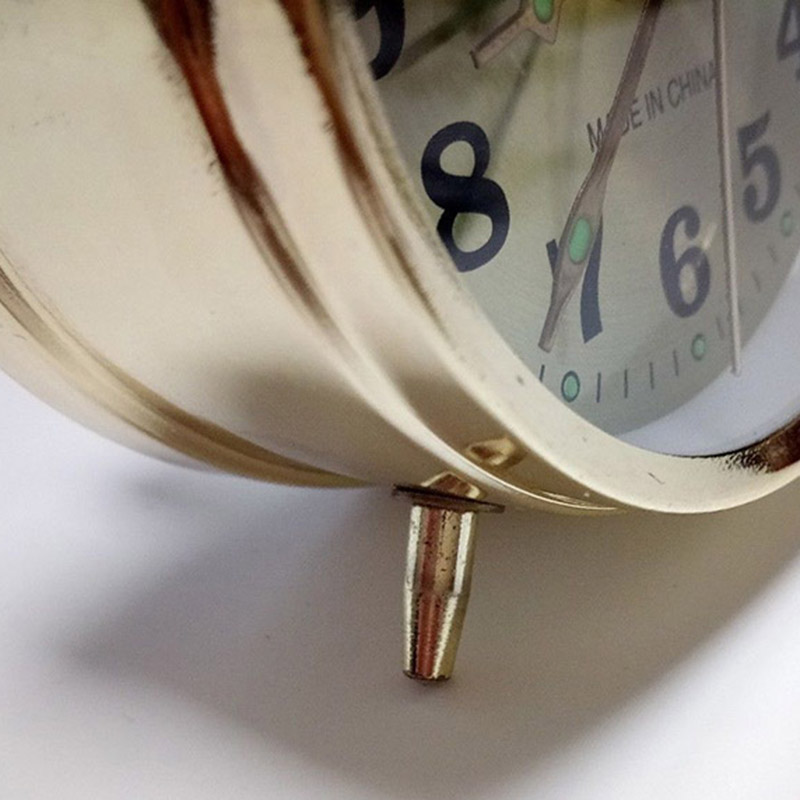 Reloj despertador mecánico de herradura dorado, cuerda Manual, reloj de Metal Vintage, bonito para decoración de sala de estar, colecciones de juguetes,