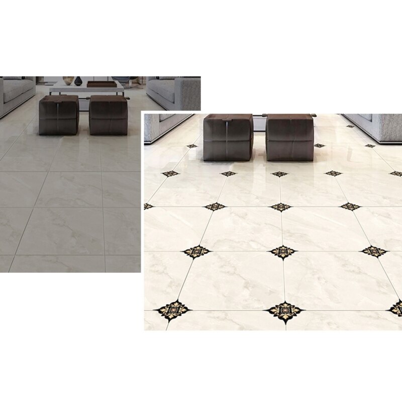 21pcs Self Adhesive PVC Ceramic Tile Stickers Waterproof Wall Sticker Art Diagonal Floor Stickers Kitchen Decorative Sticker