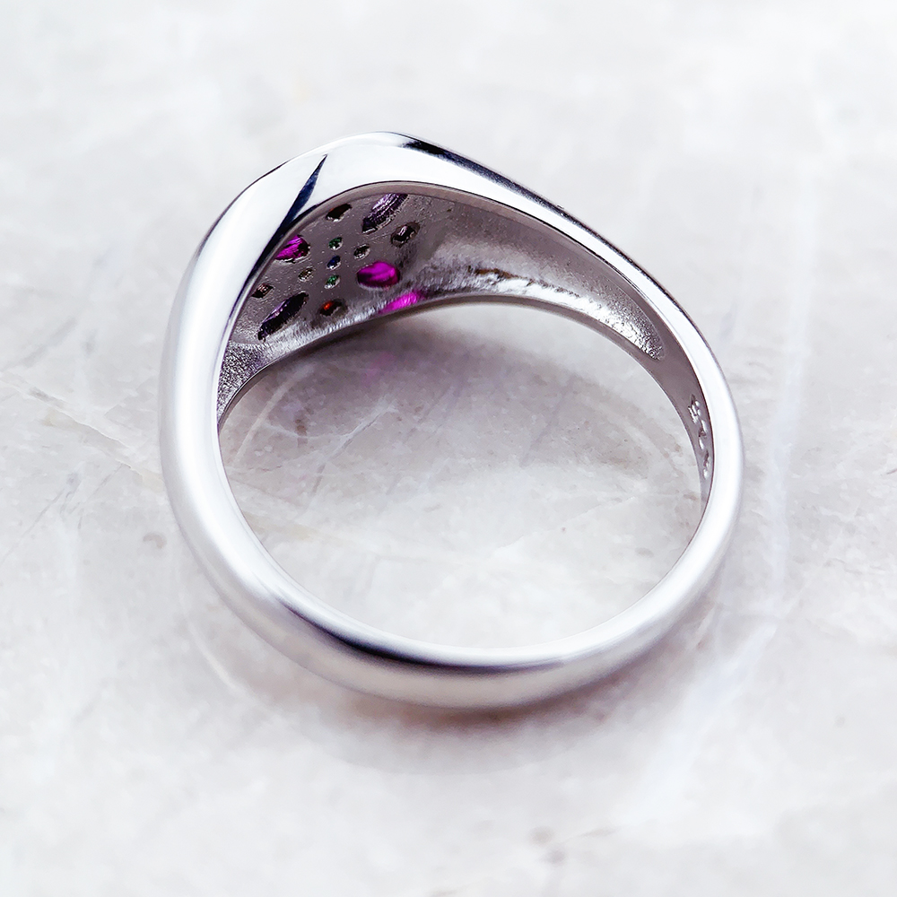 Ring Kleurrijke Stone Bloem Europa Stijl Bohemen Fijne Sieraden Voor Vrouwen Zomer Brand Pure 925 Sterling Silver
