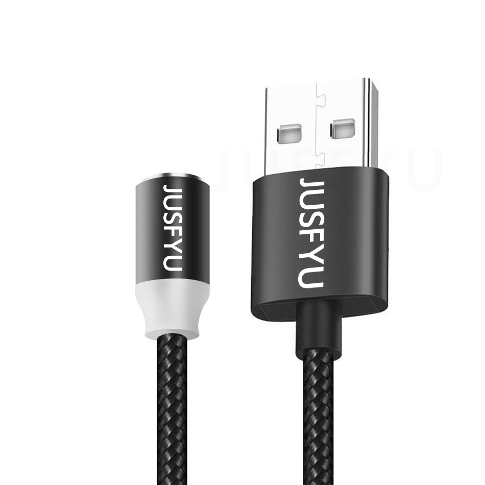 Klassische 360 LED Magnetische Verbindung Usb Kabel für iPhone 6 S 7 XS MAX Micro USB Kabel typ C Draht Ladegerät Port: for iPhone / Only Black Cable