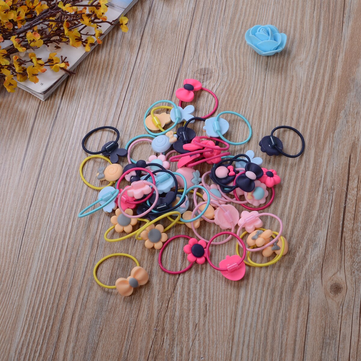 50/40PCS Elastic Rope Ring Hairband Baby Girls Kids Candy Color Hair Band Ponytail Holder