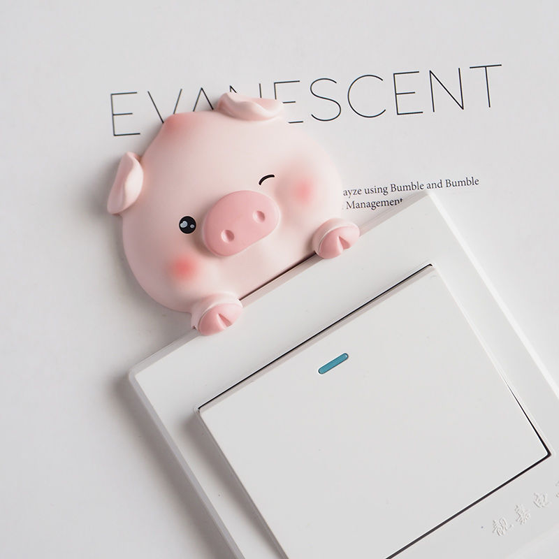 Resin Switch Stickers Pig Decorative Wall Stickers 3d Stereo Household Light Bedroom Switch Protective Cover: Doudou pig