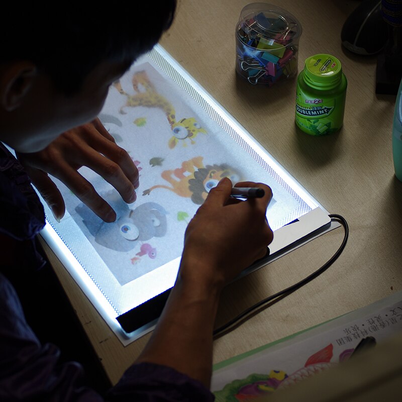 LED lighted Drawing Board Ultra A4 Drawing Table Tablet Light Pad Sketch Book Blank Canvas for Painting Acrylic Watercolor Paint