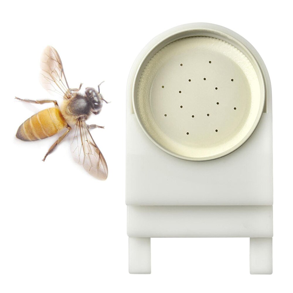 2PCS Beehive Entrance Feeder Honeybee Hive Feeder with Perforated Lid Bee Feeder(White)