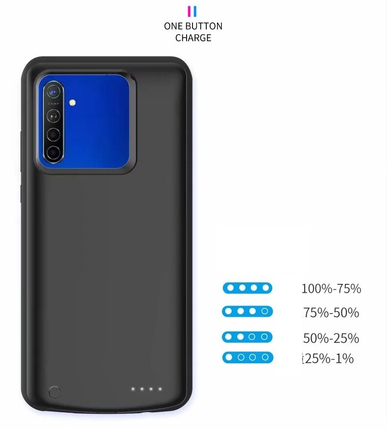 Redmi Note 8 Slim Silicone Frame Shockproof Acculader Case Voor Xiaomi Redmi Note 7 Backup Power Pack Lader case