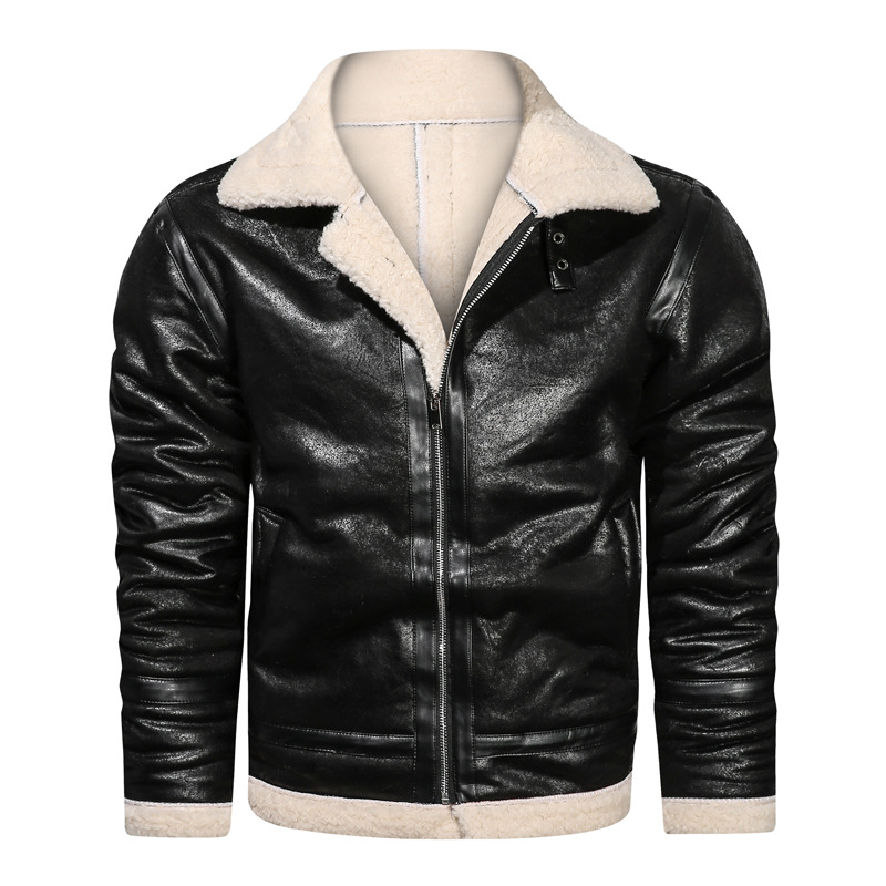 Winter Heren Leren Jas Oversized Bovenkleding Retro Casual Jassen Heren Bont Motorjassen A2fh06
