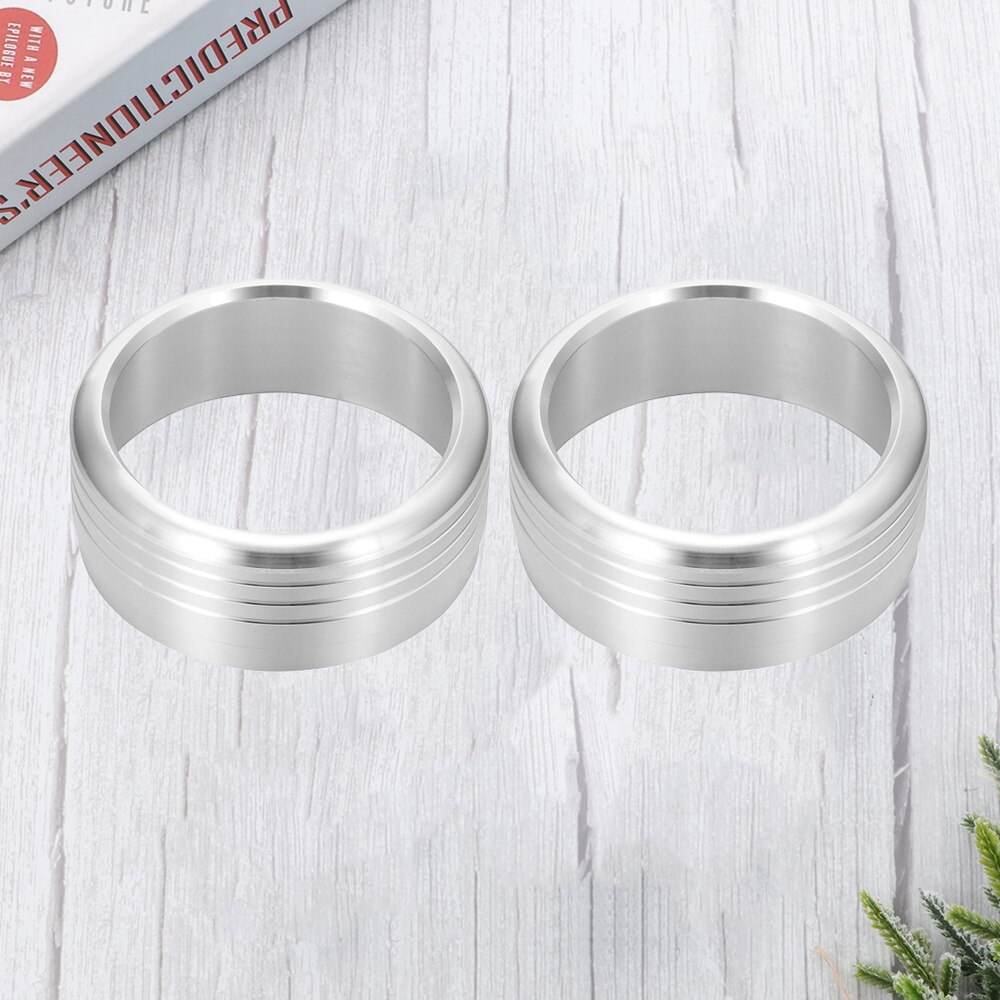 2Pcs Climate Control Knob Ring Covers For Impreza Forester Crosstrek (Silver)