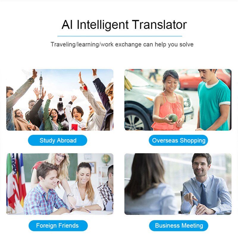 Echtzeit Intelligente Zwei-Weg Instant Stimme Übersetzer simultaneo 40 Sprache Reise Business Rede Tragbare Smart Übersetzung