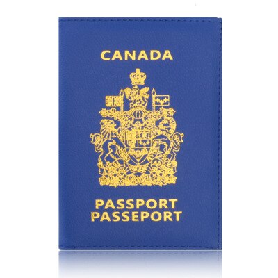 Copertina del passaporto Canada Titolare Del Passaporto della Protezione Del Raccoglitore ID Biglietto Da Visita di Carta di tarjetero hombre id porte carte monederos: Blue