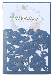 Wedding Invitations Cards Pearly Paper 130*190mm Amazing Pocket & Insert Card: blue