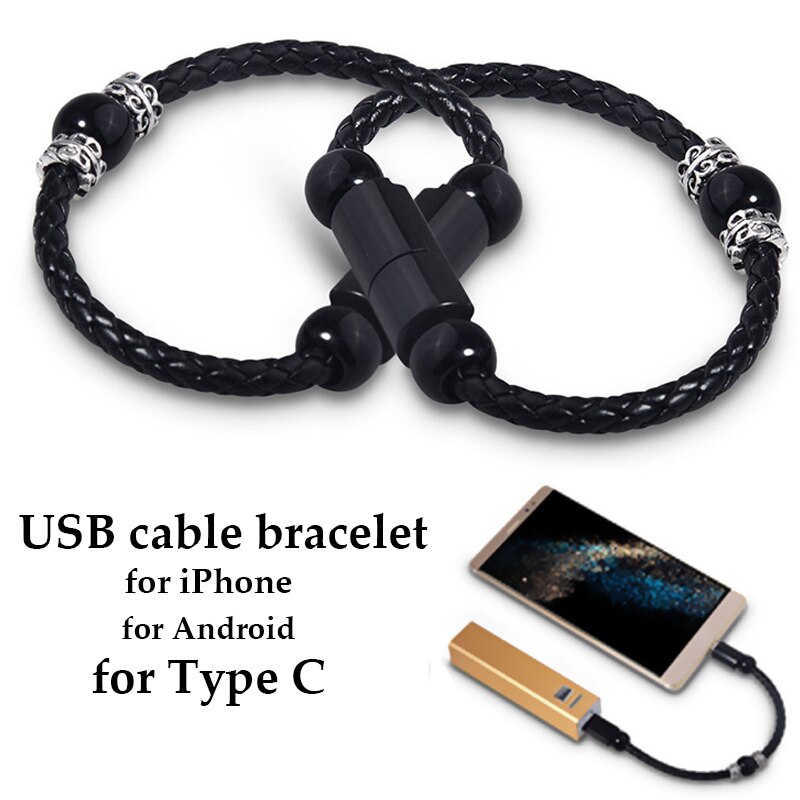 Lader Kabel Armband Smart Sieraden Wrist Band Usb Opladen Data Kabel Voor Android Ios Type Telefoon Oplader Kabel