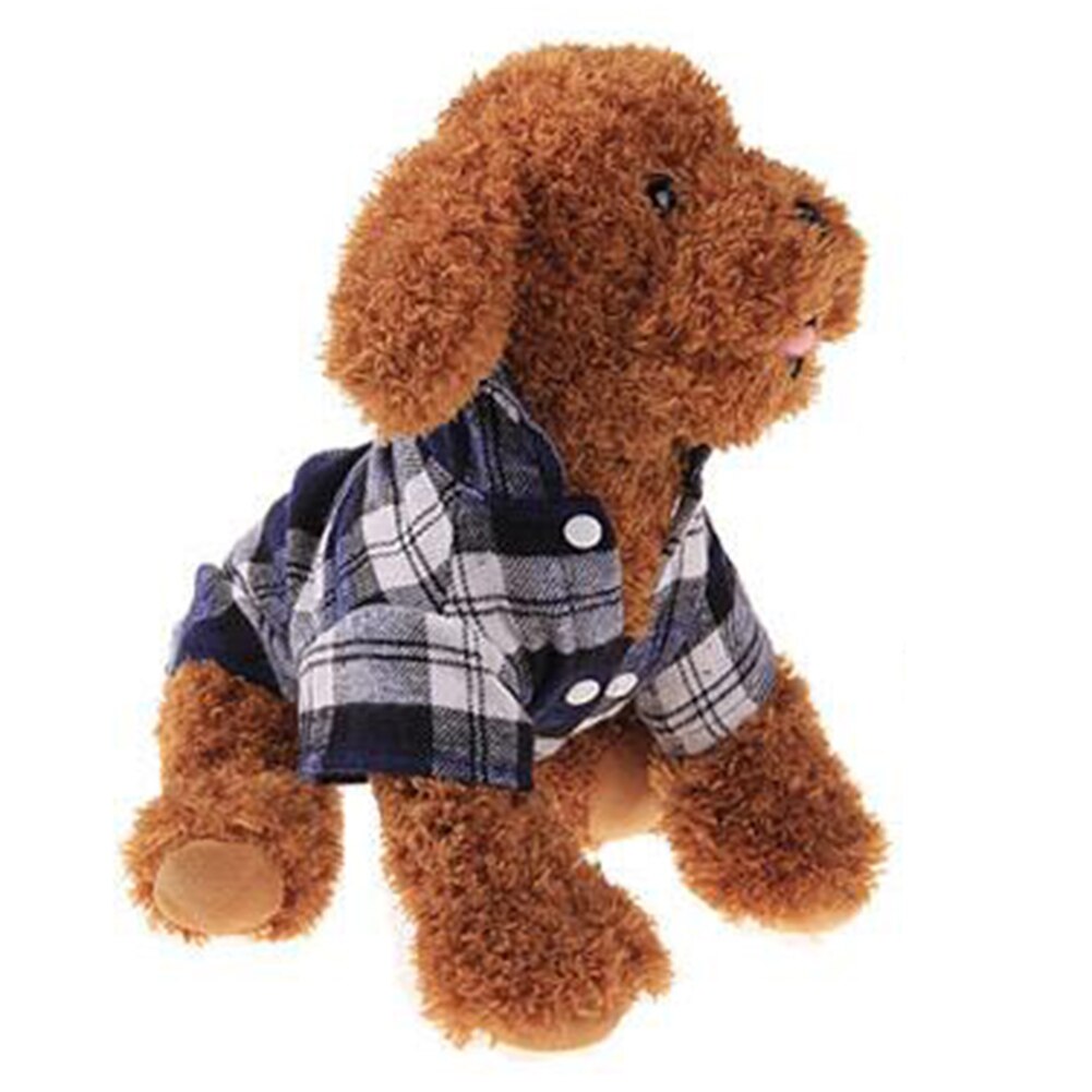 Plaid Dog Shirt Casual Puppy Clothing Short Sleeve T-shirt For Small Medium Dog Costume Pet Supplies