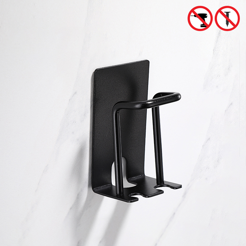 Ellen selvklæbende kopholder til badeværelset sort tandbørsteholder badeværelse tilbehør metalvægsholder  ml7002: 1 stk sort