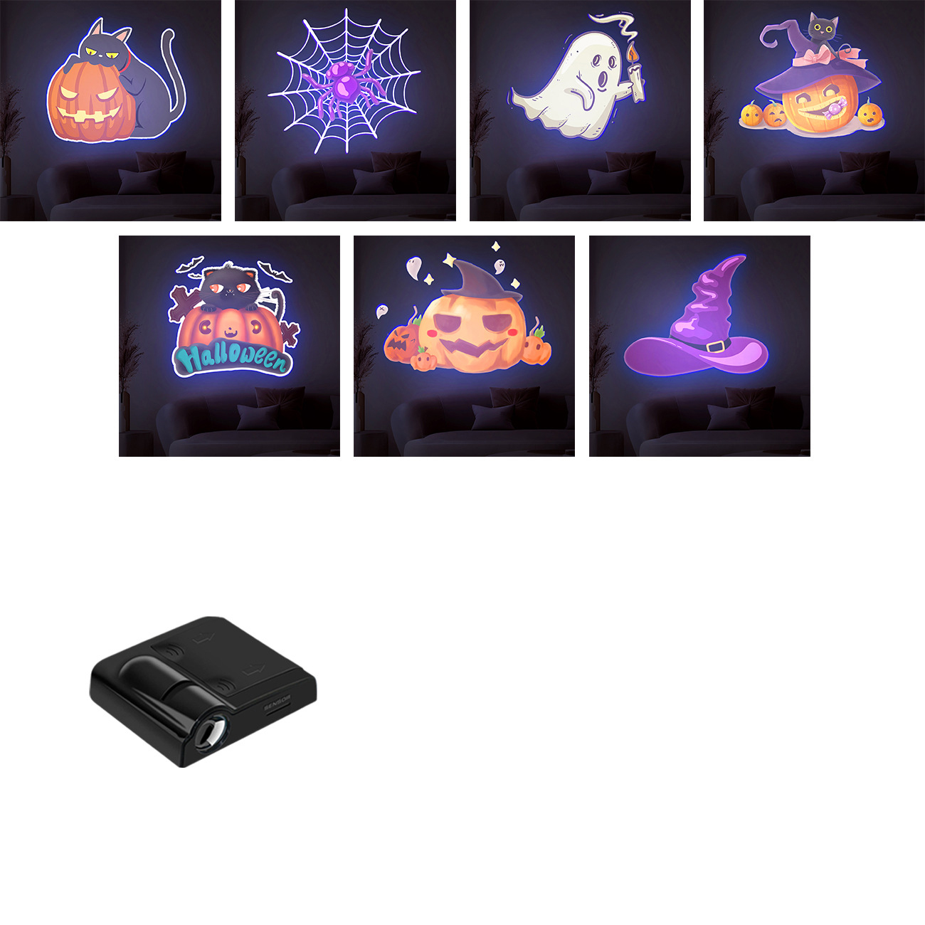 Planeettaprojektiolamppu 16 filmiarkilla valokuva maa aurinko galaksi led-valo halloween-projektori uutuus tunnelma valojuhlat: Vaaleankeltainen