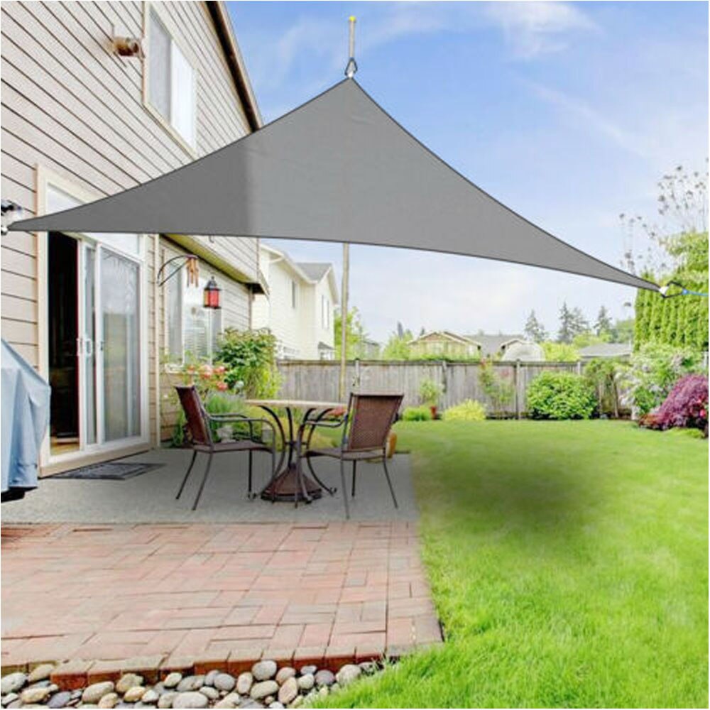 Waterproof Sun Shelter Outdoor Sunshade Protection Outdoor Canopy Cover Garden Patio Pool Shade Sail Awning Camping Sun Shade: 360x360cm Light Gray