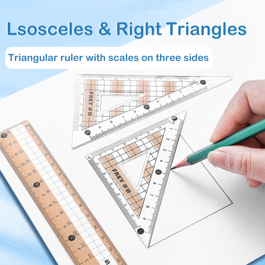 7 Pcs/Set Mathematical Rulers Set Multi-function Compass Ruler Drawing Tools School Supplies Students Stationery