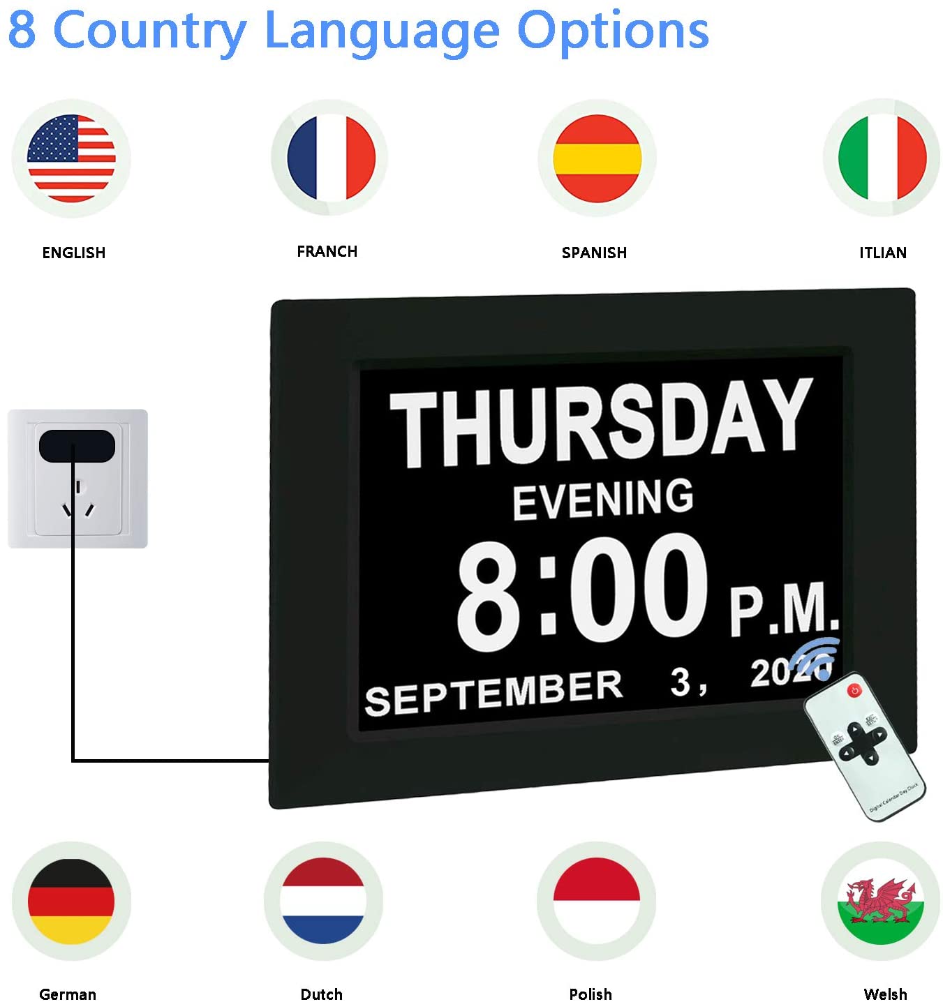People For Display Am Vision Extra Mounted With Clock Dementia Aged 5 The Alarm Calendar Digital