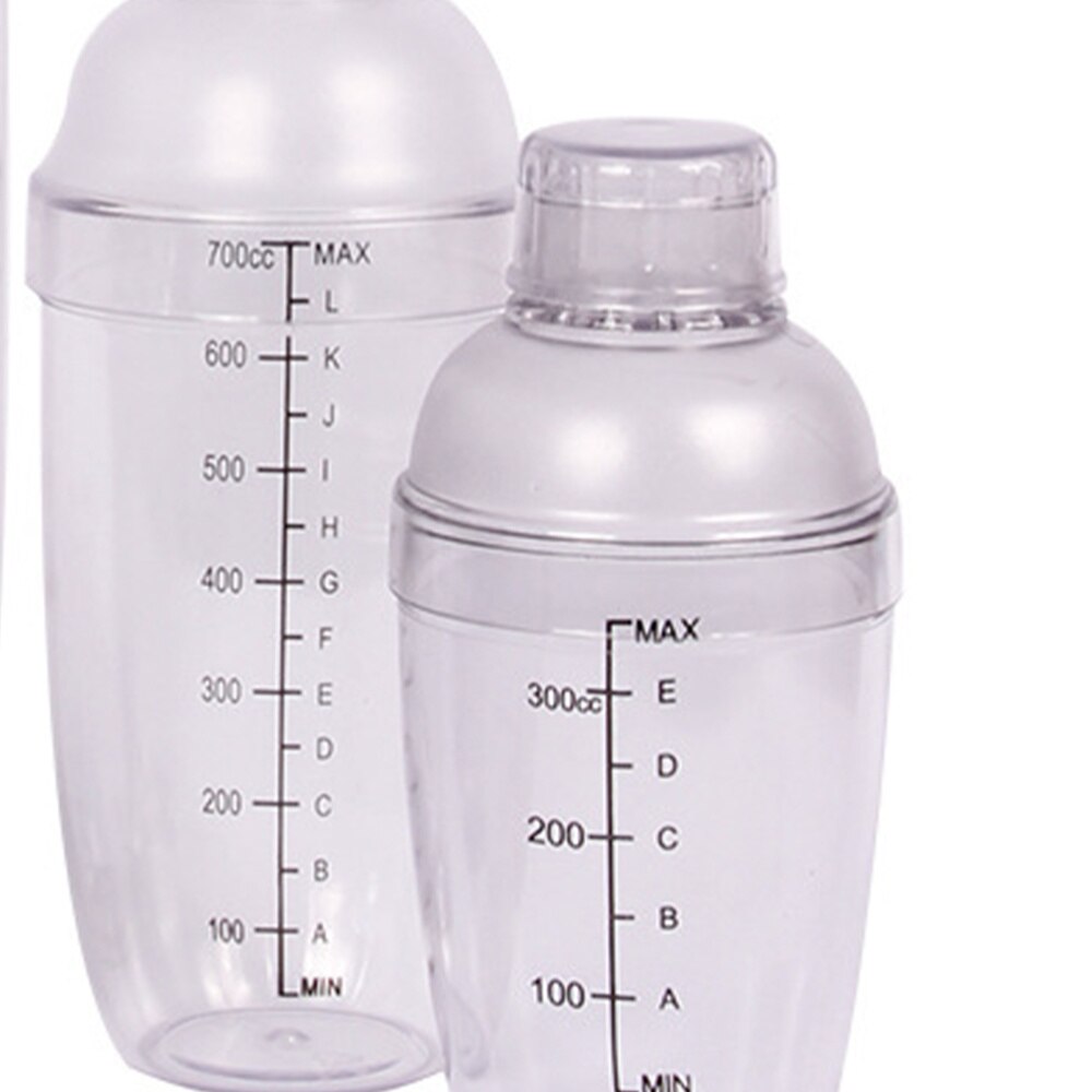 300ml Hand Shake Cup Cocktail Shaker Transparent Mixer Cup Clear Bar Shaker Wine Milk Tea Shaker Cup with Scale (White)