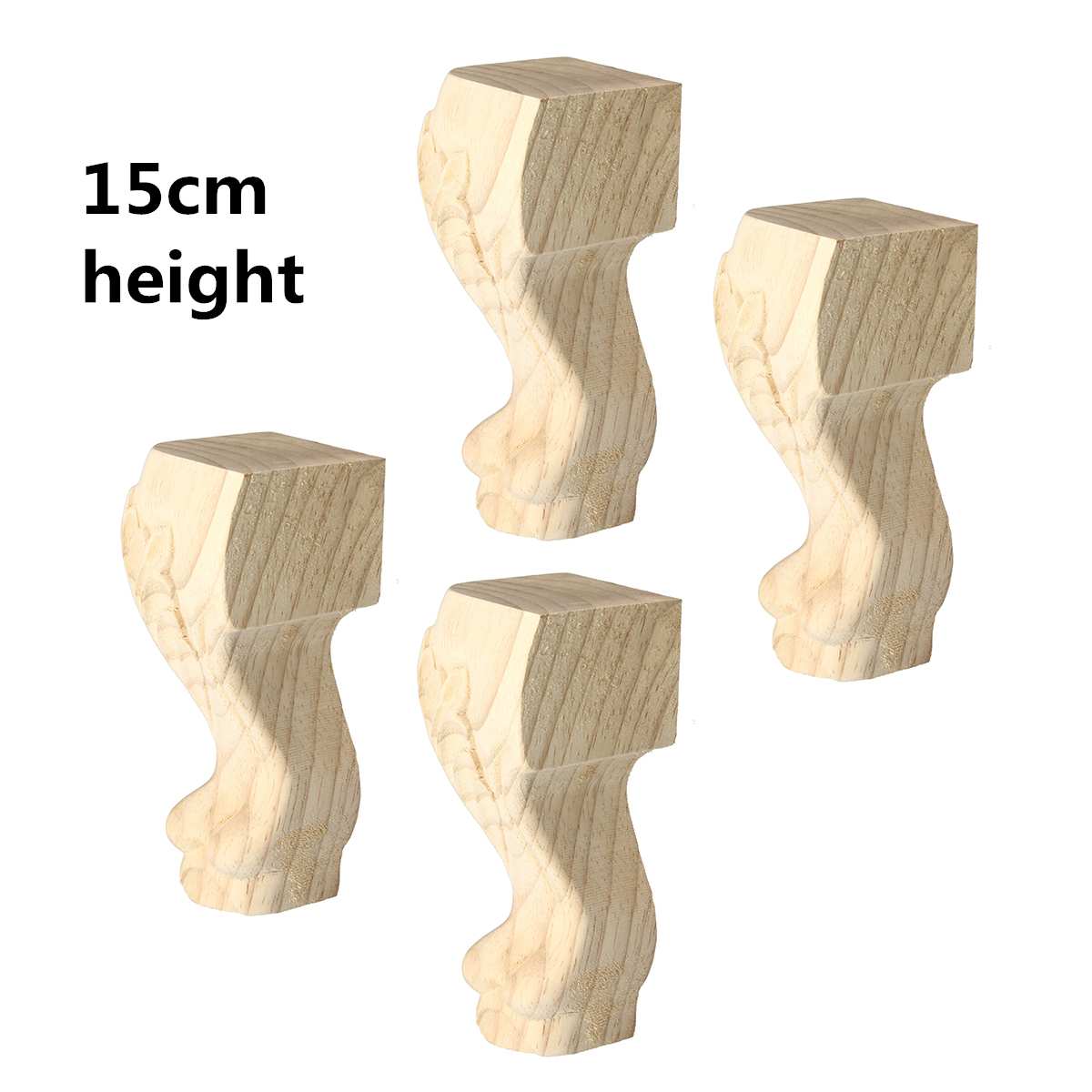 Patas de madera maciza tallada para muebles, pies de estilo europeo para muebles, muebles de TV, accesorios de decoración Vintage para el hogar, 10/15cm, 4 Uds.: 100x60mm