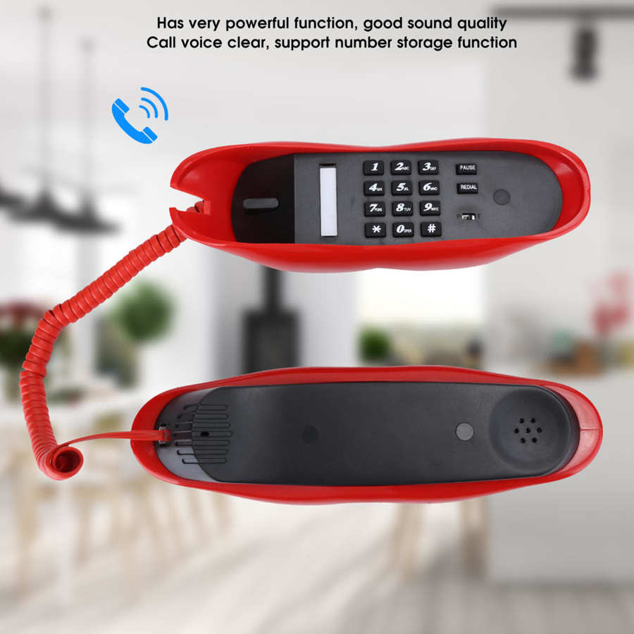 WX-3016 Fashionable Funny Home Lip Telephone Number Storage Function with US/UK Wiring Telephone telefono fijo cordless phone