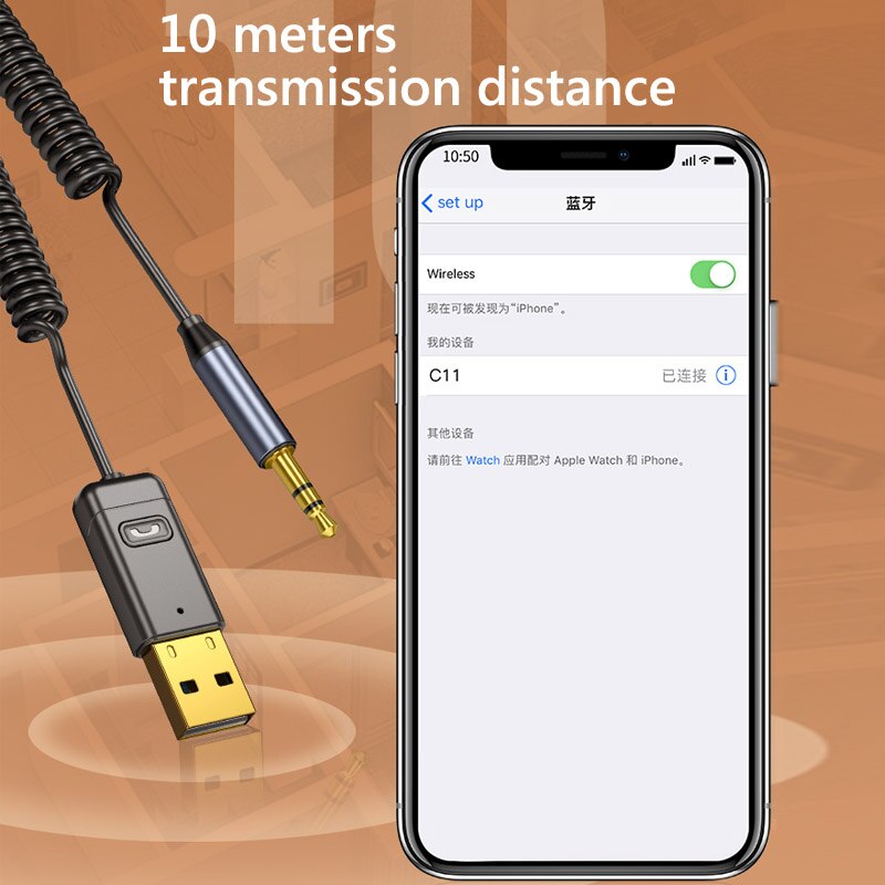 JaJaBor USB Auto kabellos Audio- Adapter Empfänger Lautsprecher Audio- Absender Bluetooth-kompatibel 5,0 3,5mm AUX Wagen Bausatz