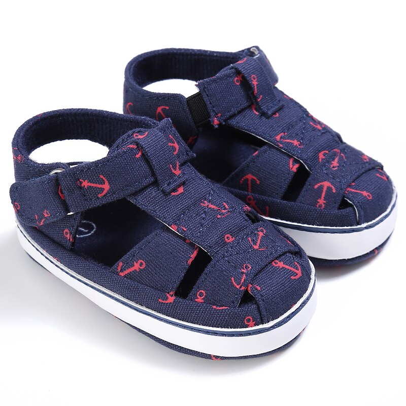 Baby girl boy sandals Shoes print light canves infants Summer Shoes 0 to18 Month Unisex: Blue / 7-12 Months