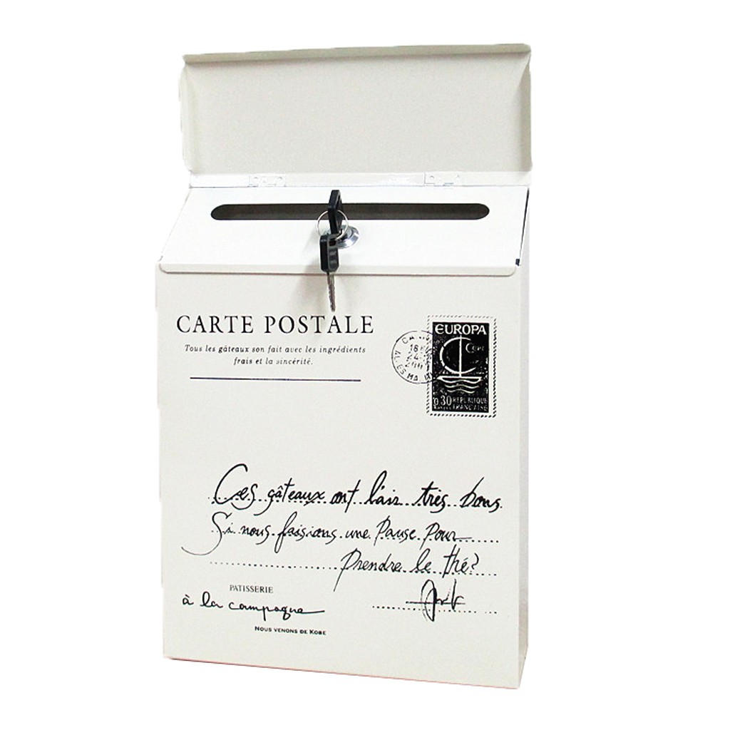 Vintage Retro Wall Mount Mailbox Mail Postal Letter Newspaper Box Waterproof Buzon De Correos Exterior Mailbox Outdoor Mail Box: White
