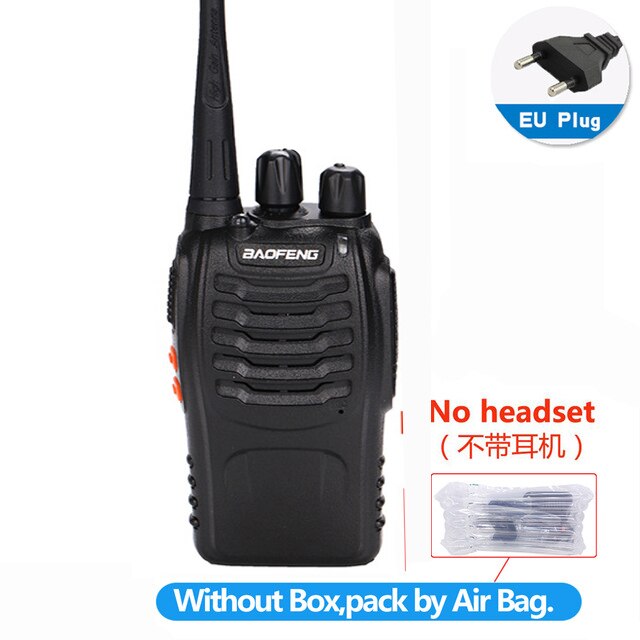 1 Of 2 Stuks Baofeng BF-888S Walkie Talkie 5W Two-Way Radio Draagbare Cb Radio Uhf 400-470Mhz 16CH Comunicador Zender Transceiv: EU no headsets