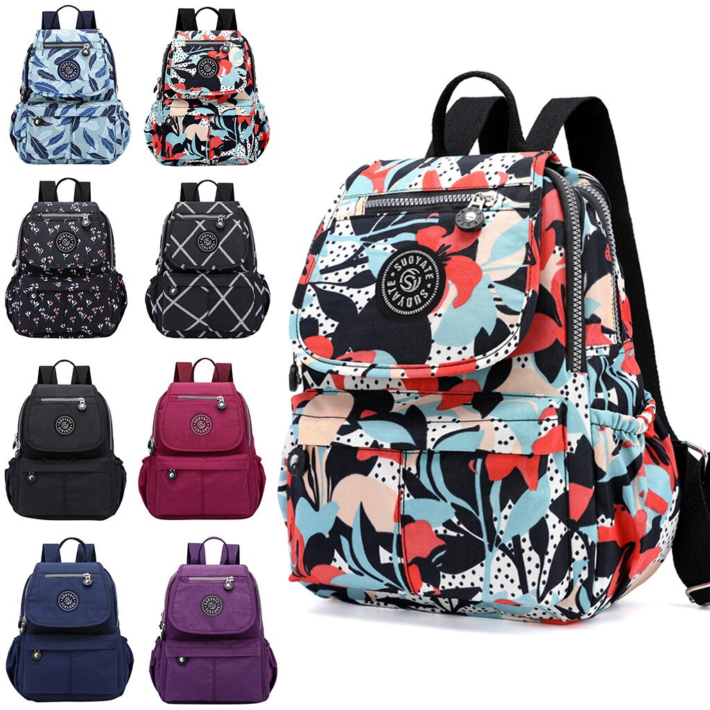 MAIOUMY-mochila impermeable de nailon con mango suave para mujer, bolsos escolares con cremallera, de viaje, multibolsillos,