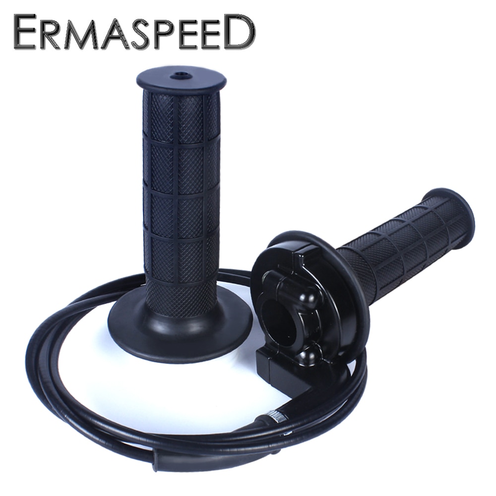 1 paar handvatten, 22 mm zwarte universele rubberen handvatten voor motorfietsen, compatibel met crossmotoren(zwart