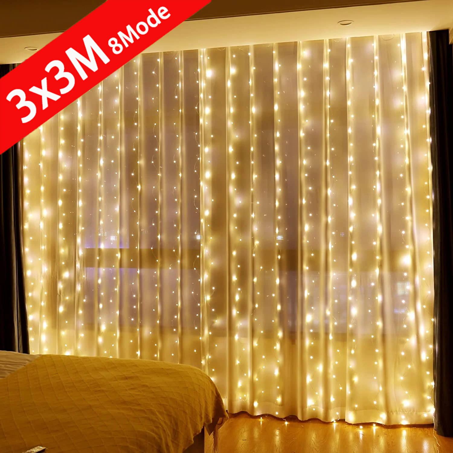 6x3M LED rideau glaçon chaîne lumières noël fée lumières guirlande extérieure maison pour mariage/fête/décoration de jardin 3M