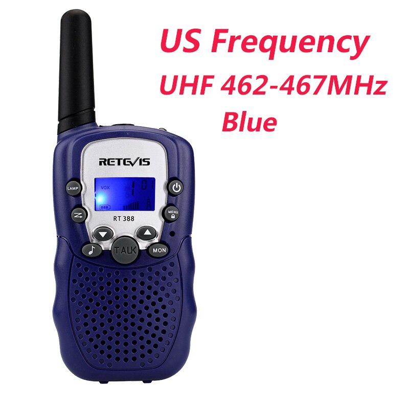 1pc Mini Walkie Talkie Kids Radio Retevis RT388 0.5W UHF 462-467MHz US Frequency Portable Two Way Radio J7027: US Blue