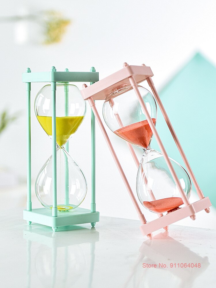 Gratis Belettering 30 Minuten Zandloper Tijd Timer Mintgroen Half Uur Hoge Borosilicaatglas Zandloper Grappige Kinderen Dag
