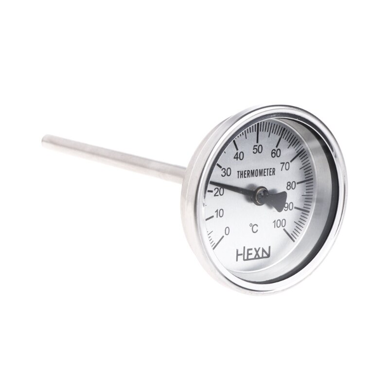 Stainless Steel 304 bi-metallic Thermometer 0-50~300 degrees, Probe length L=100, 1/4"PT Thread WSS-303: 100 degree