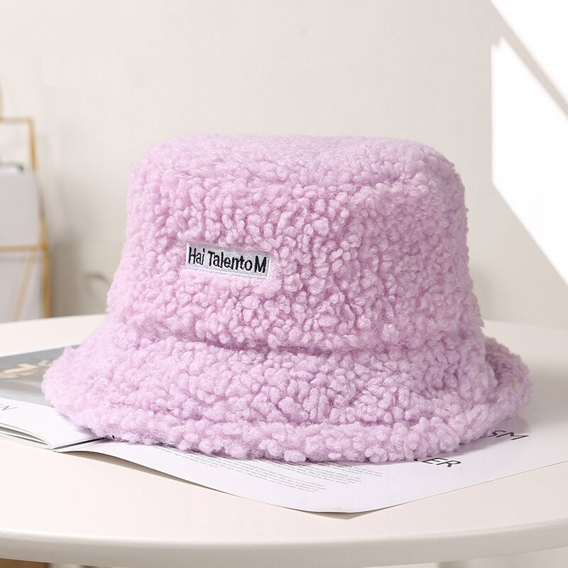Winter Vrouwen Hoeden Teddy Fluwelen Warm Oor Protector Visser Hoed Accessoires Vintage Lam Fluwelen Cap Mooie Pluche Emmer Hoed CL99: 4
