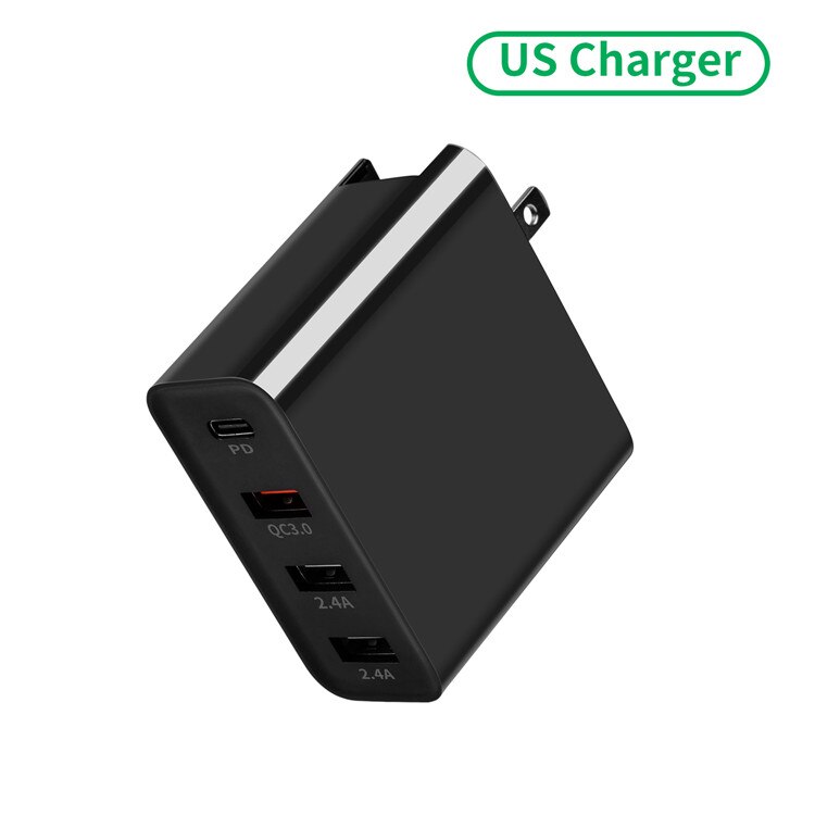 GOOJODOQ PD 48W USB typ C Ladegerät Schnell Ladung 3,0 Wand Schnelle Ladegerät für Apple MacBook Air iPad Pro iPhone Samsung Huawei HTC: Black US Plug