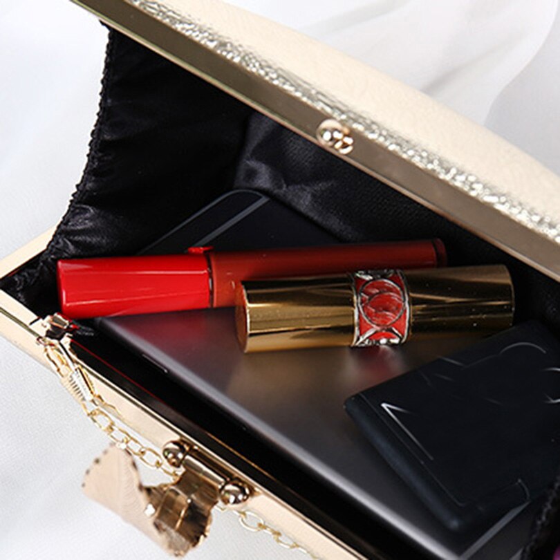 nouvelles femmes fête soirée pochettes PU chaîne épaule sacs à main feuille serrure métal soirée sac à main messager bandoulière sacs