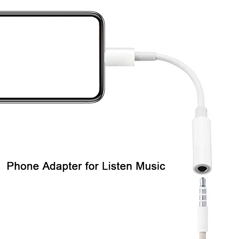 Jack Headphone Connector Converter 8pin to 3.5mm AUX Adapter For iPhone 15 14 13 12 Pro Max Mini XS XR X Lighting to 3.5 mm
