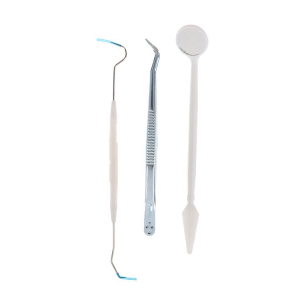 3pcs/set Stainless Steel Dental Tools Kit Teeth Tartar Scraper Mouth Mirror Dentists Pick Tool Teeth Scaler for Teeth Kit: Default Title