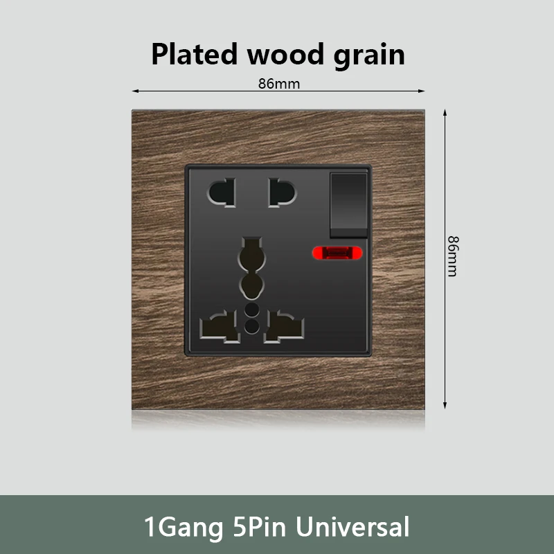 Interrupteur d'éclairage mural rétro grain de bois, prise de courant murale rapide de Type C 18W 220V, prise électrique européenne EU FR avec chargeur USB