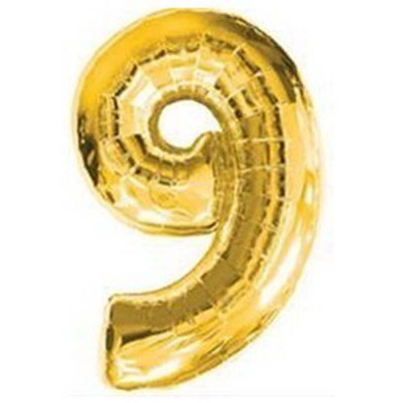 number 16 inches of gold and silver balloons on Year's birthday party balloons decoration family wedding 1 PCS: gold 9