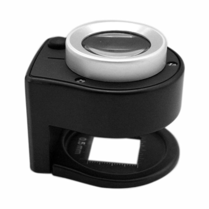 10x LED-verlichte Loep Met Meetliniaal – Metalen Behuizing – 25mm Lens – Geschikt Voor Sieraden, Munten, Textiel En Precisiewerk – Inclusief Meetschaal Mm/inch